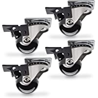 Juego de 4 x Ruedas Giratorias de Mueble SWIFT Nero Ø 35 con Freno